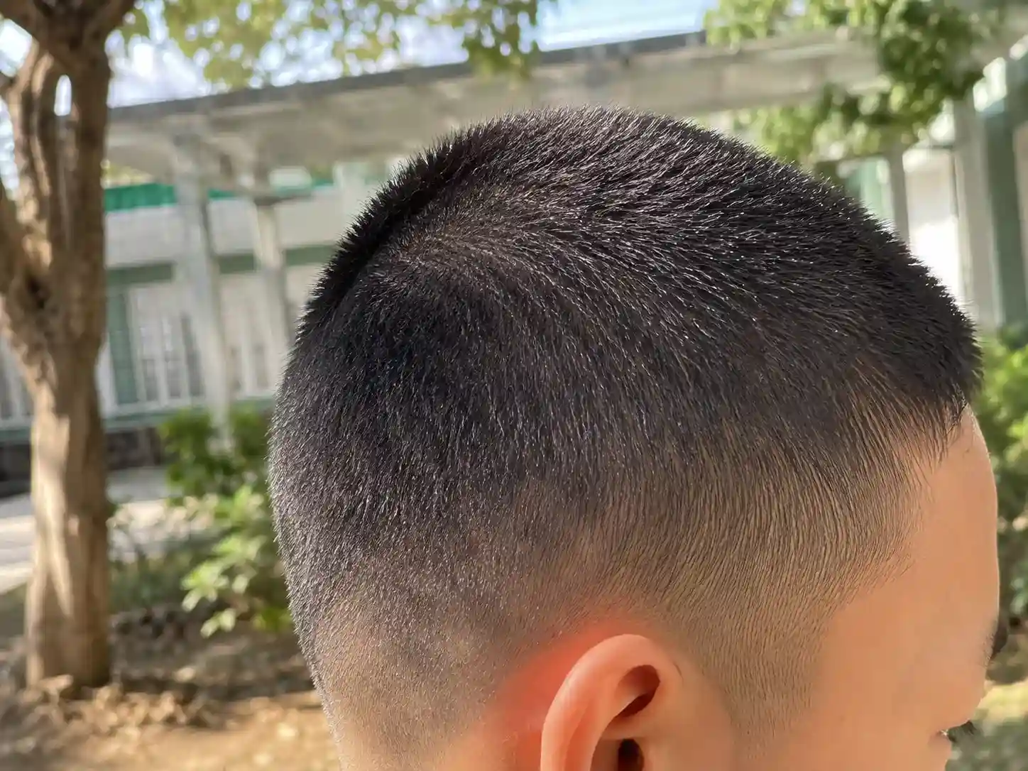 Kurze pflegeleichte Buzz-Cut-Frisur als praktische Option für aktive Jungs im Alltag