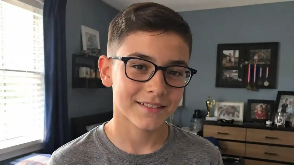 Junge mit Brille und passender kurzer Frisur