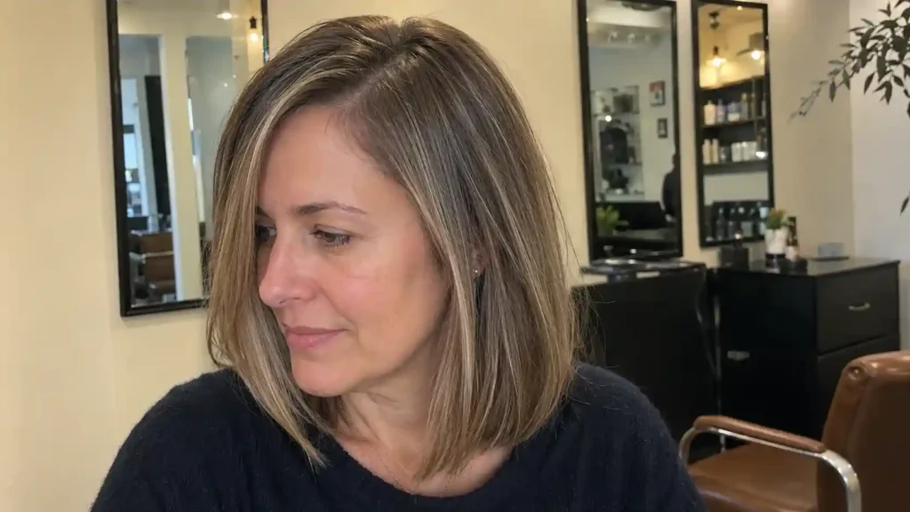 Long Bob für feines Haar mit Seitenscheitel