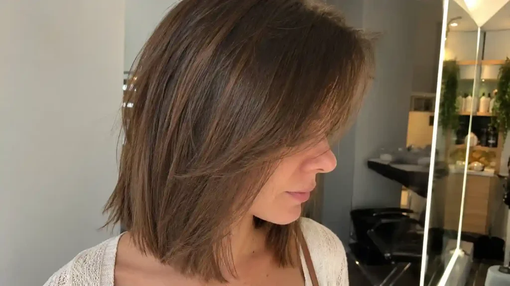 Long Bob mit Pony und Stufen für feines Haar